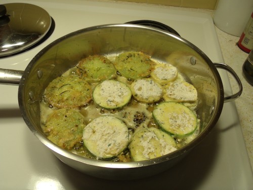 Fried green tomatoes and squash in this pan! Yum!